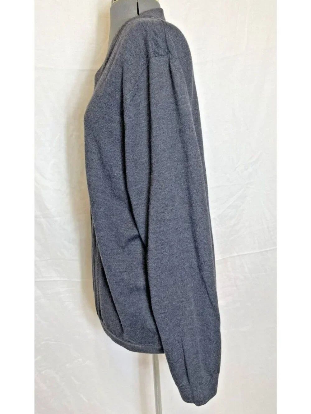 Nordstrom Men's Xl Extra Fine Merino Wool V-Neck Sweater Gray